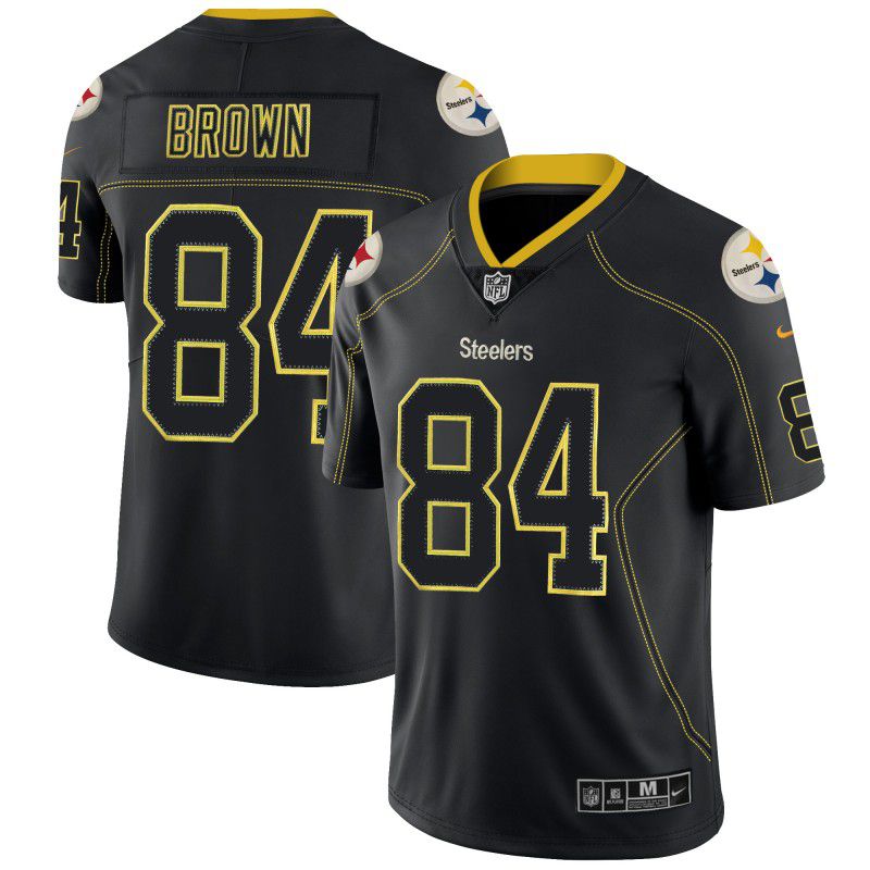 Men Pittsburgh Steelers #84 Brown Nike Lights Out Black Color Rush Limited NFL Jerseys